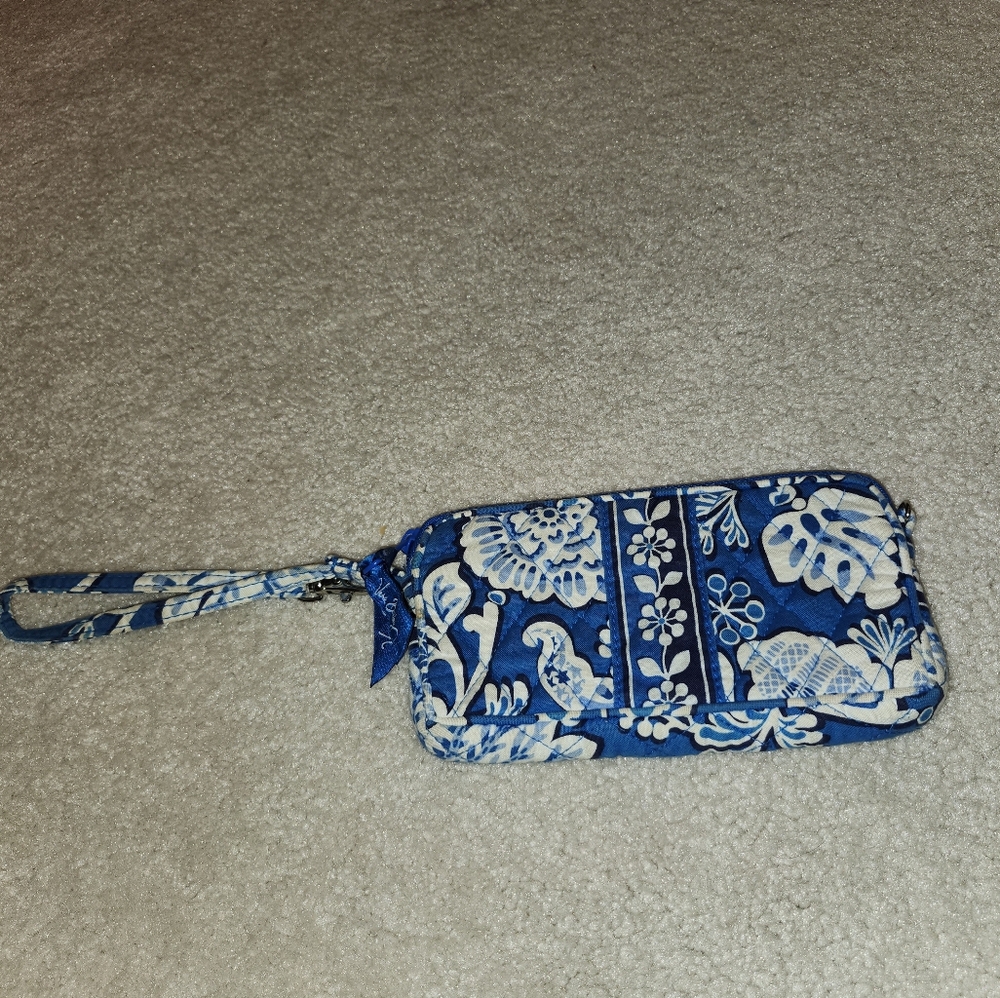 Vera Bradley Blue and White Floral Phone Case/Wristlet Wallet